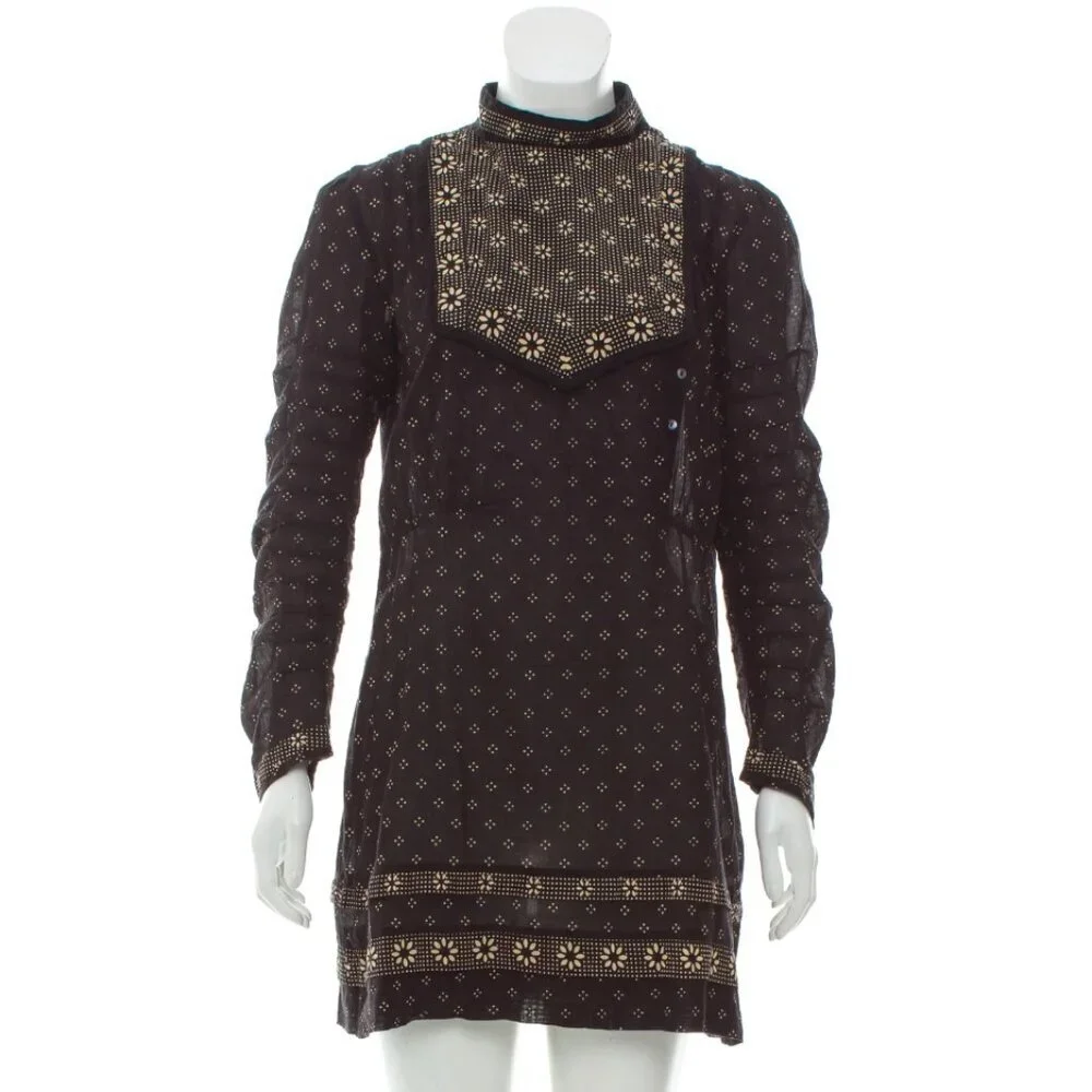 Doen Wildeve dress Wednesday cotton fall mini long sleeve cottagecore xs 0 2